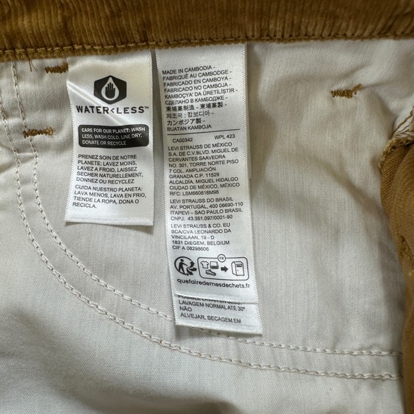 NWT Levis 94 Baggy Corduroy Jeans Womens 30x31 Brown Pants Mid Rise Straight Leg - Picture 9 of 15